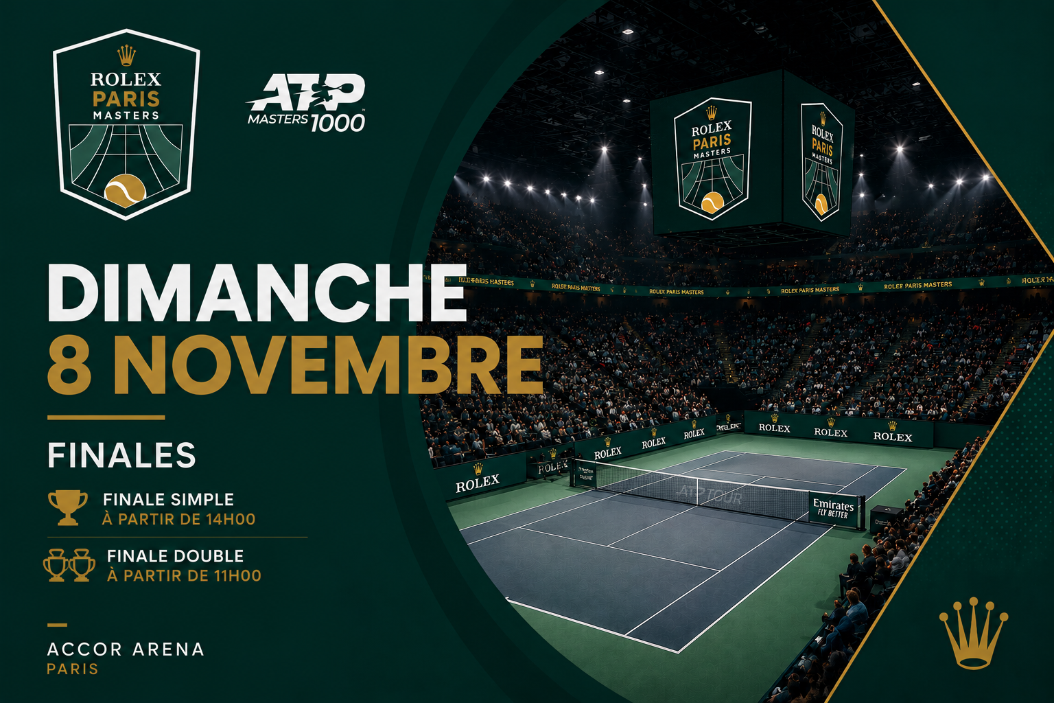 Rolex Paris Masters 2026 – Dimanche 8 novembre – Finales
