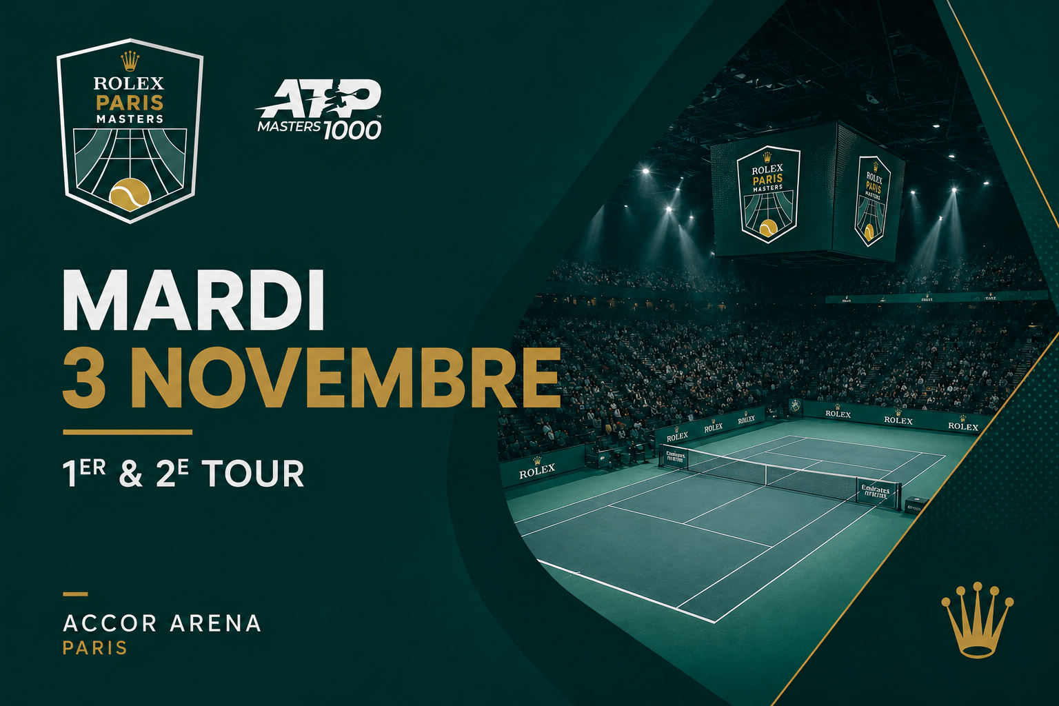 Rolex Paris Masters 2026 – Mardi 3 novembre – 1er & 2e Tour